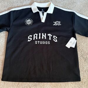 All Saints Charcoal Polo Shirt